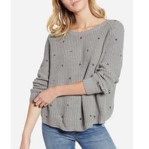 Wildfox Star Studded Sweater in Grey NWT